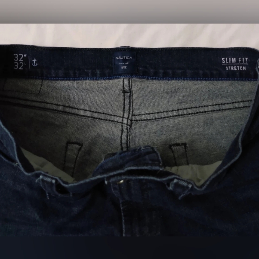 MENS NAUTICA SLIM FIT STRETCH JEANS SIZE 32 X 32 BLUE - Picture 4 of 5